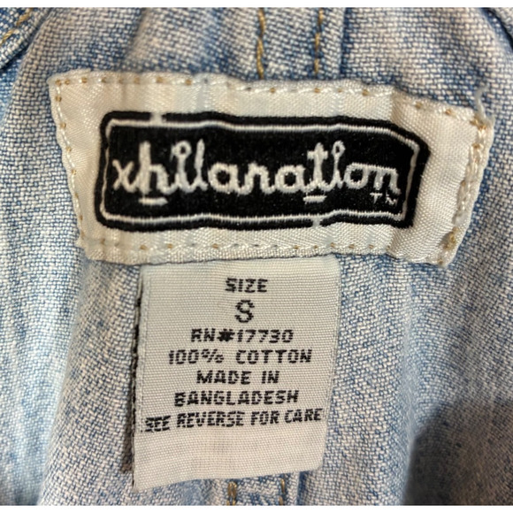 Xhilaration Bib Overalls Denim Jeans Small Retro 90s Vintage See Photos Stains - Picture 10 of 12